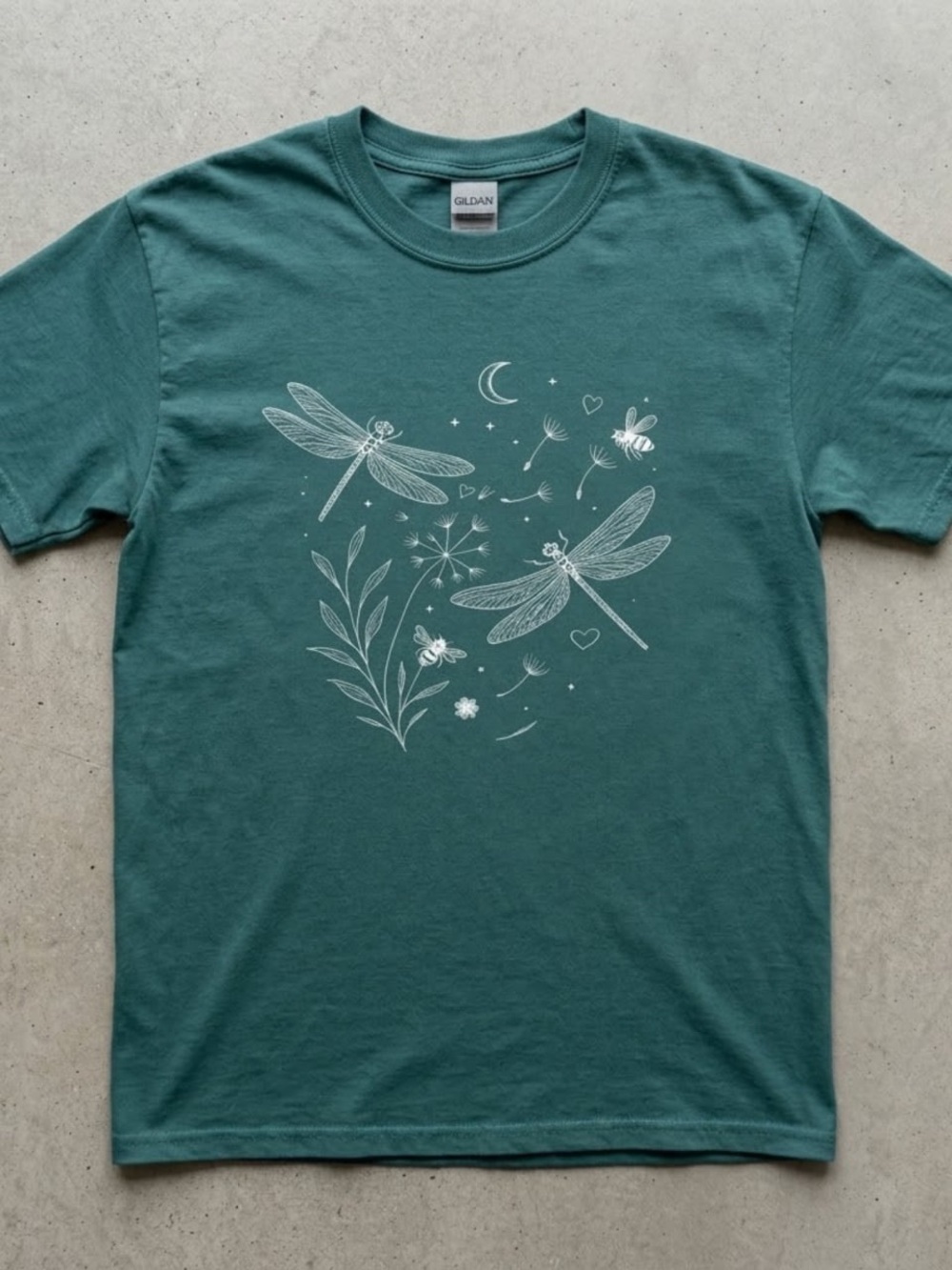 Gildan dragonfly nature flower lover gift t-shirt
